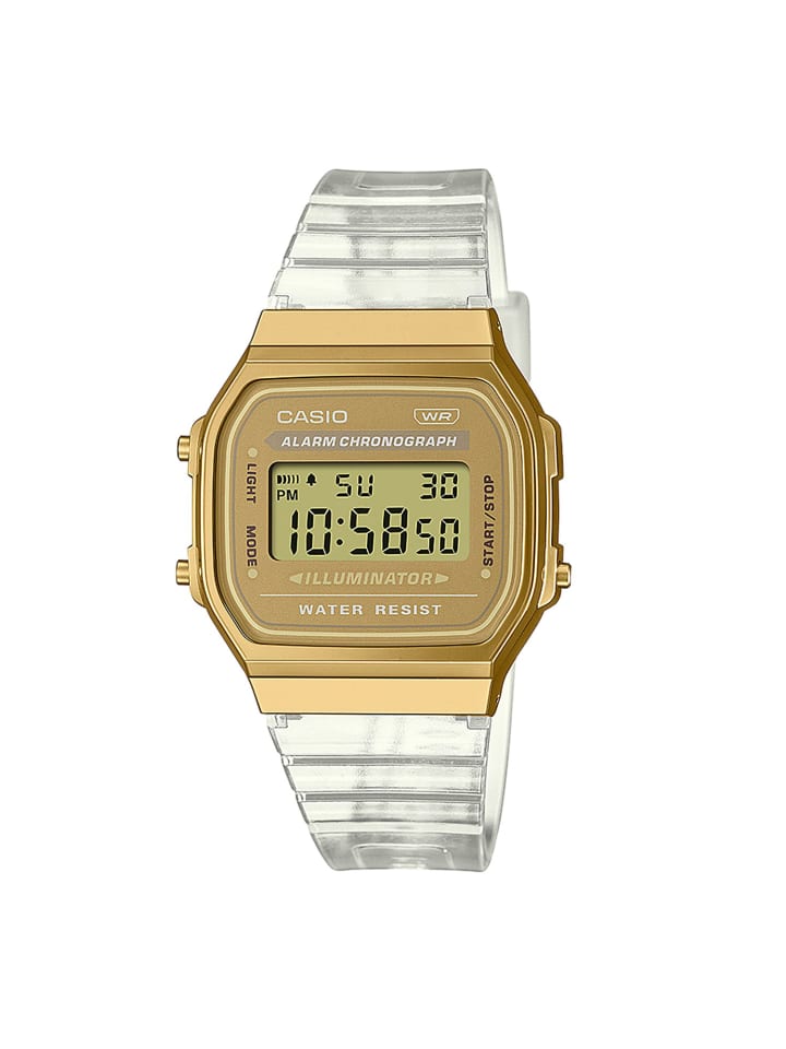 

Золотистые пластиковые кварцевые часы Casio