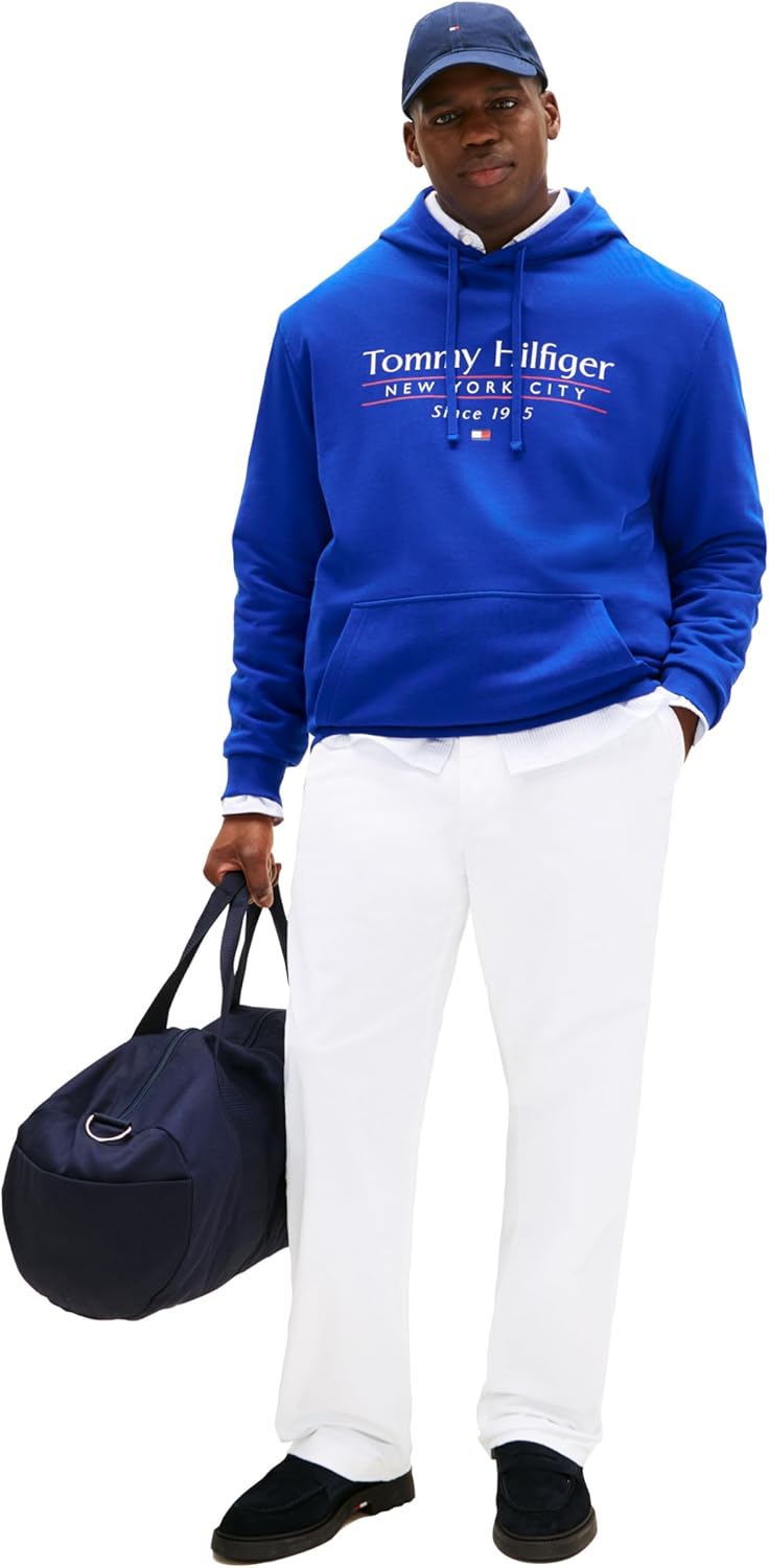 Мужские брюки-чиносы Tommy Hilfiger из эластичного хлопка для больших и высоких мужчин, классический крой, Bright White — фото 3