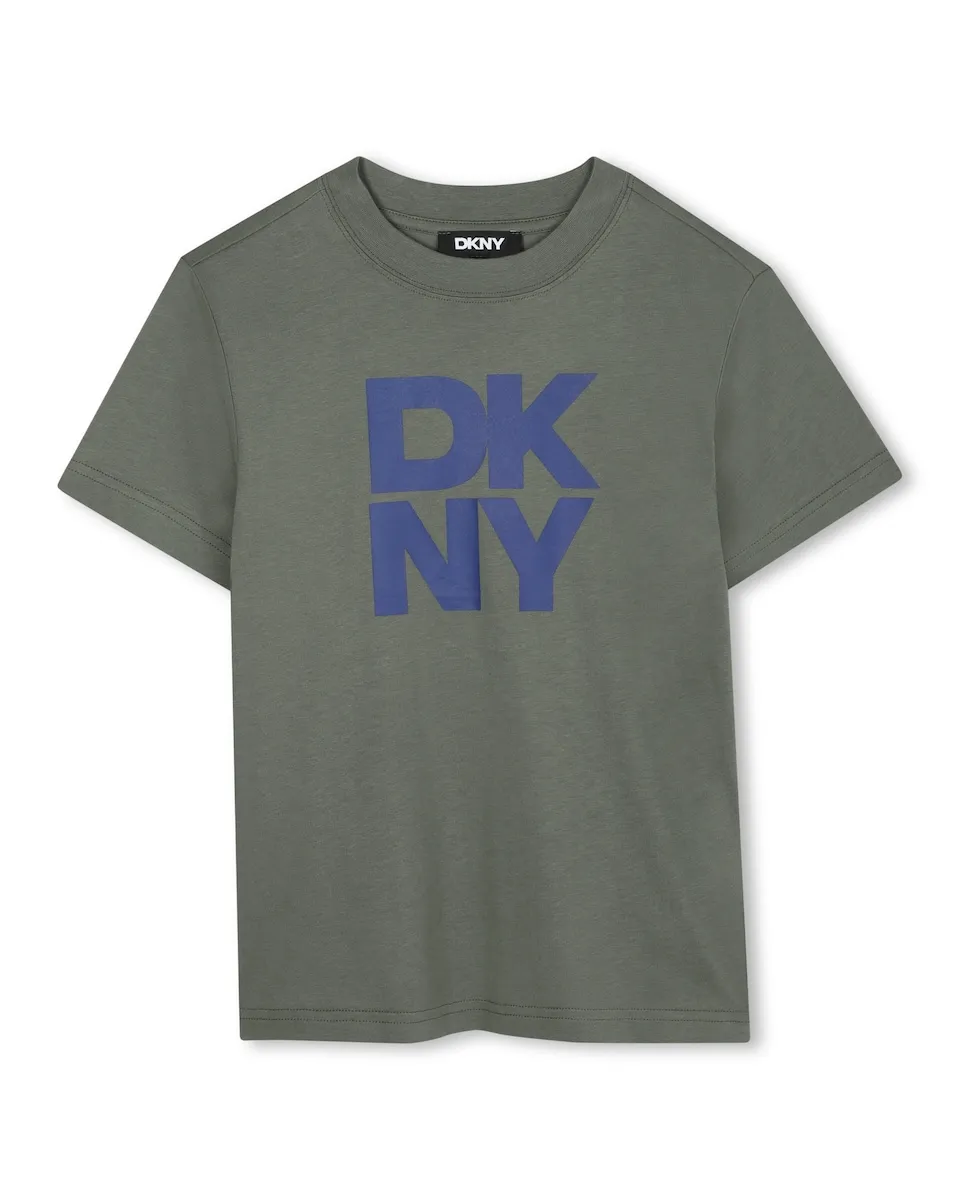 

Детская хлопковая футболка DKNY, темно-зеленый