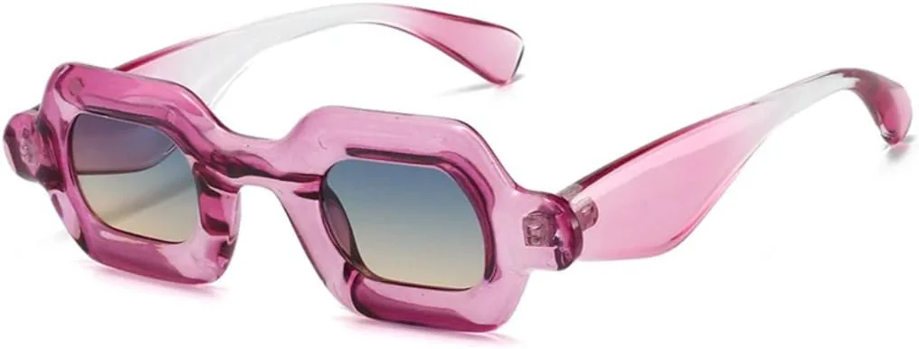 

Ретро-солнцезащитные очки конфетных цветов, маленькие женские, модные, с широкими дужками, мужские панк-очки, градиентные, UV400 UUPTTPL, Purple Blue Tea