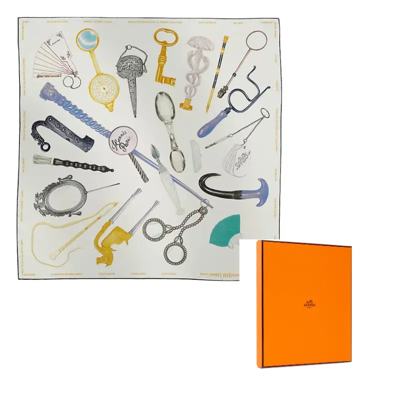 

HERMES Шёлковый шёлковый платок женский белый, White