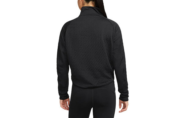 Футболка terma fit run division однотонные беговые повседневные спортивные длинные рукава Nike, черный — фото 2