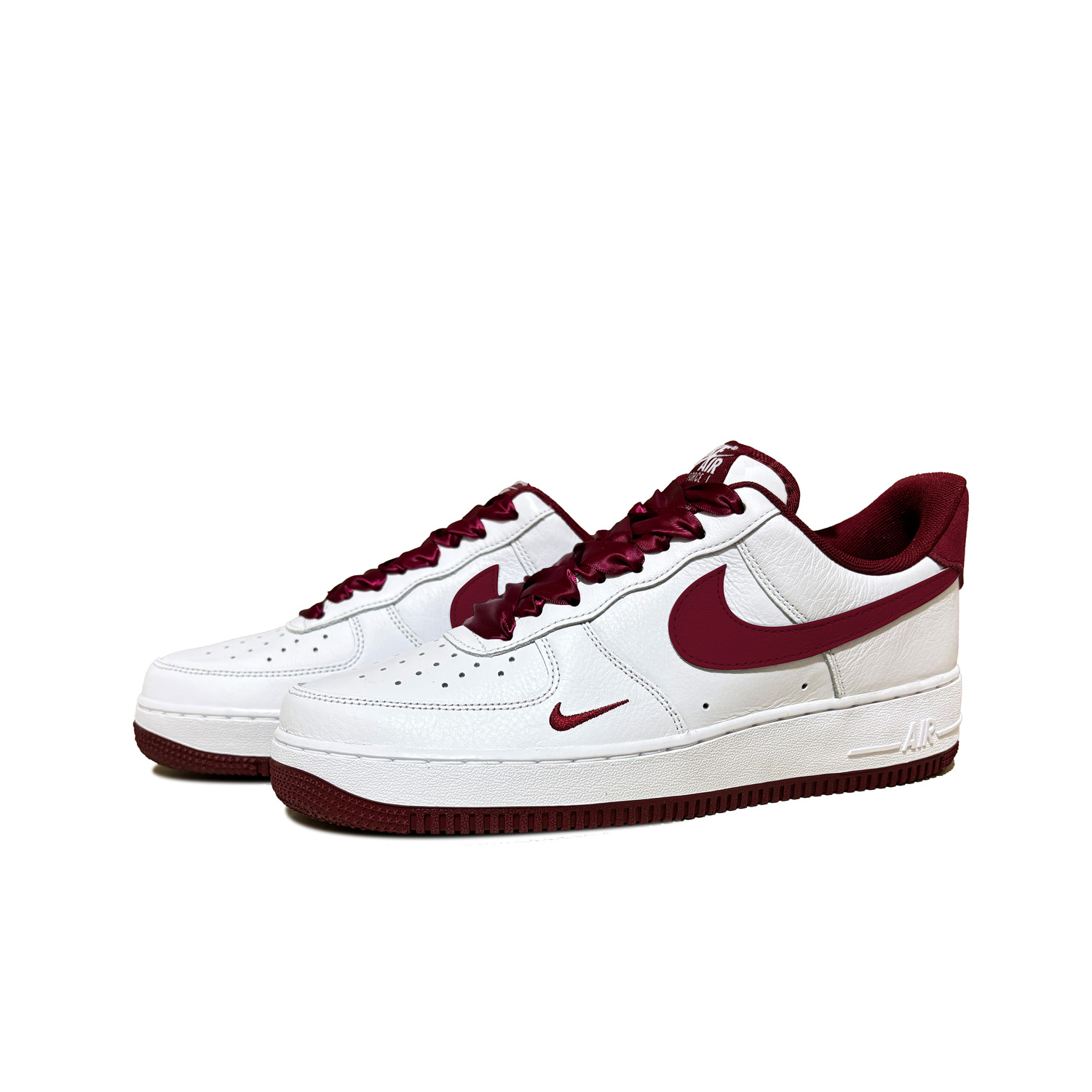 Nike Air Force 1 Auspicious Snow Plum Blossom противоскользящие износостойкие низкие скейтерские кроссовки мужские красно-белые бело-красные, цвет White Red — фото 4