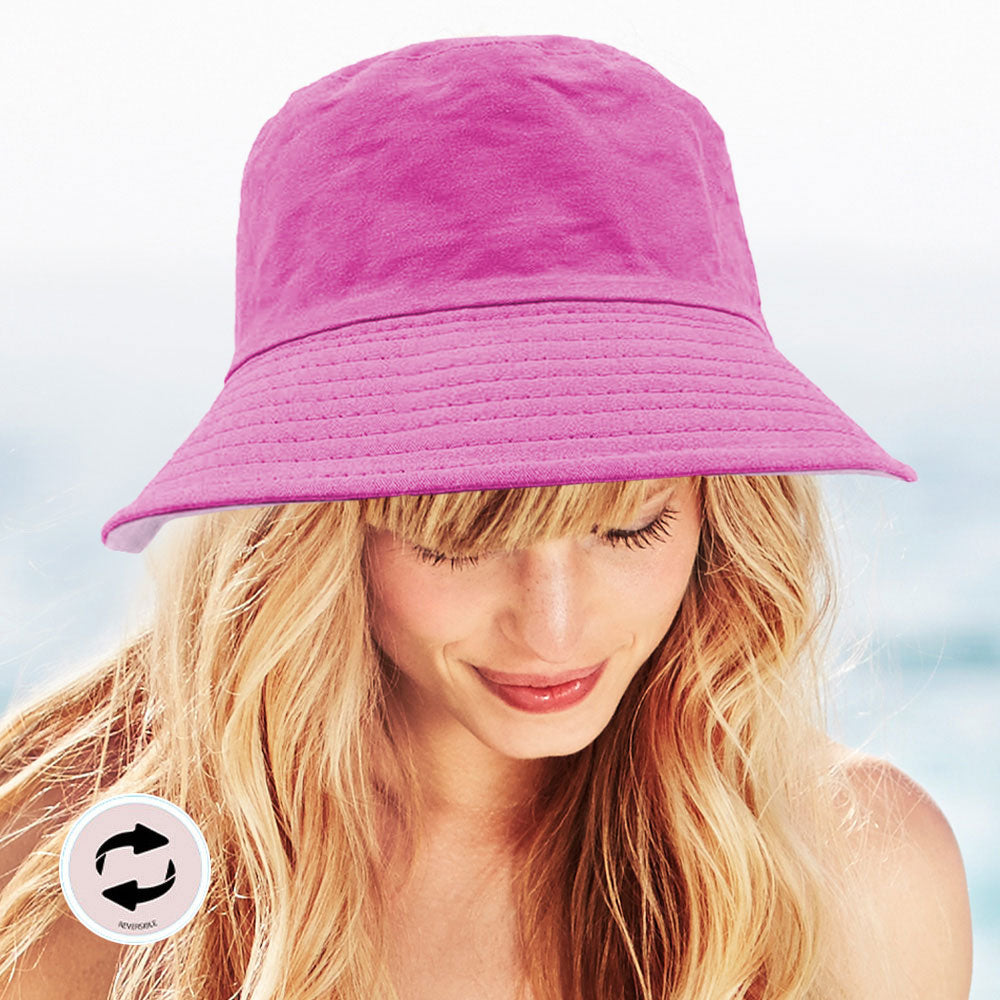 

Двусторонняя однотонная панама FASHNZFAB, фуксия