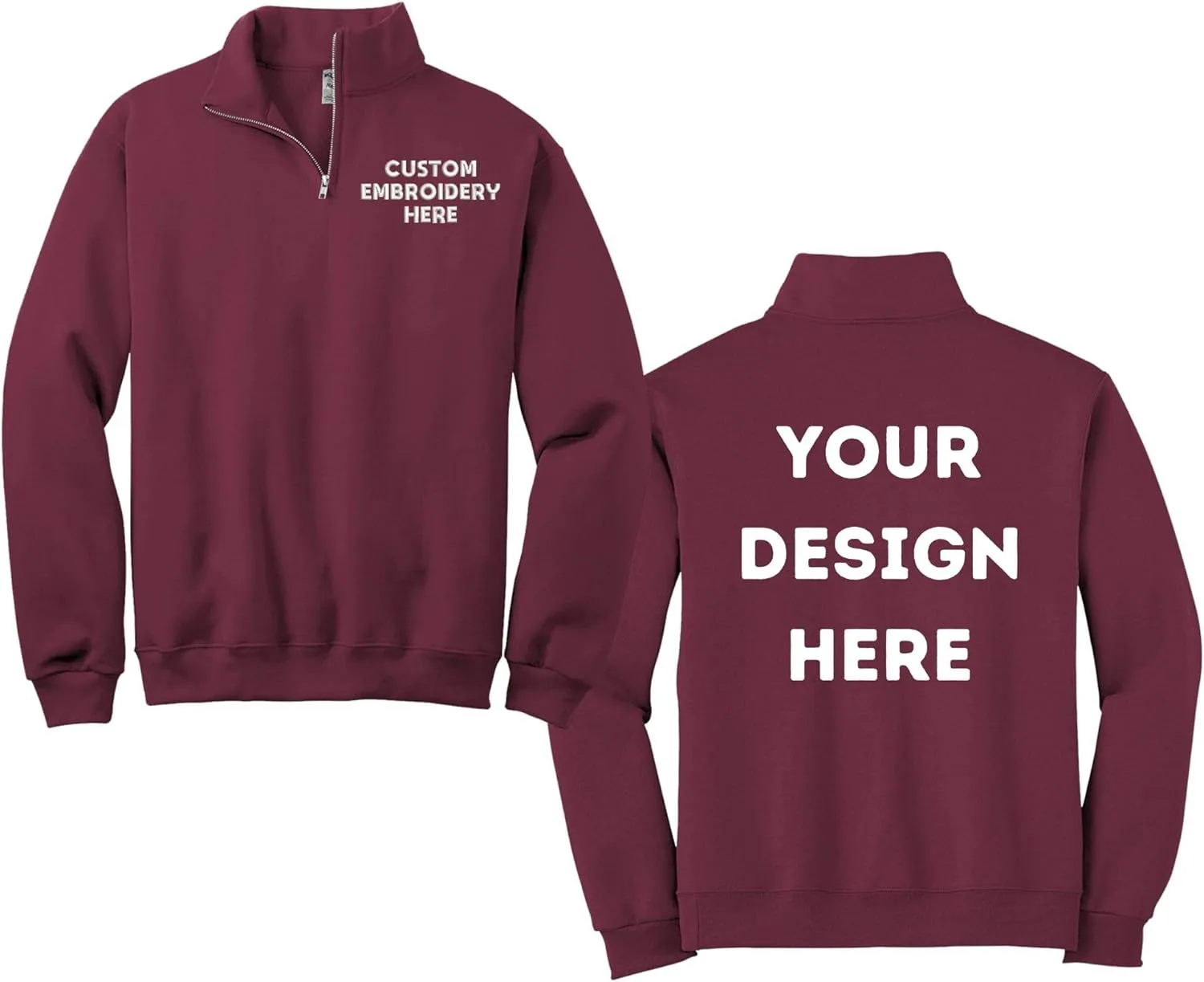 

Кастомизированный свитшот Quarter Zip Pullover, дизайн спереди и сзади, 995M LOGO IMPRESSION