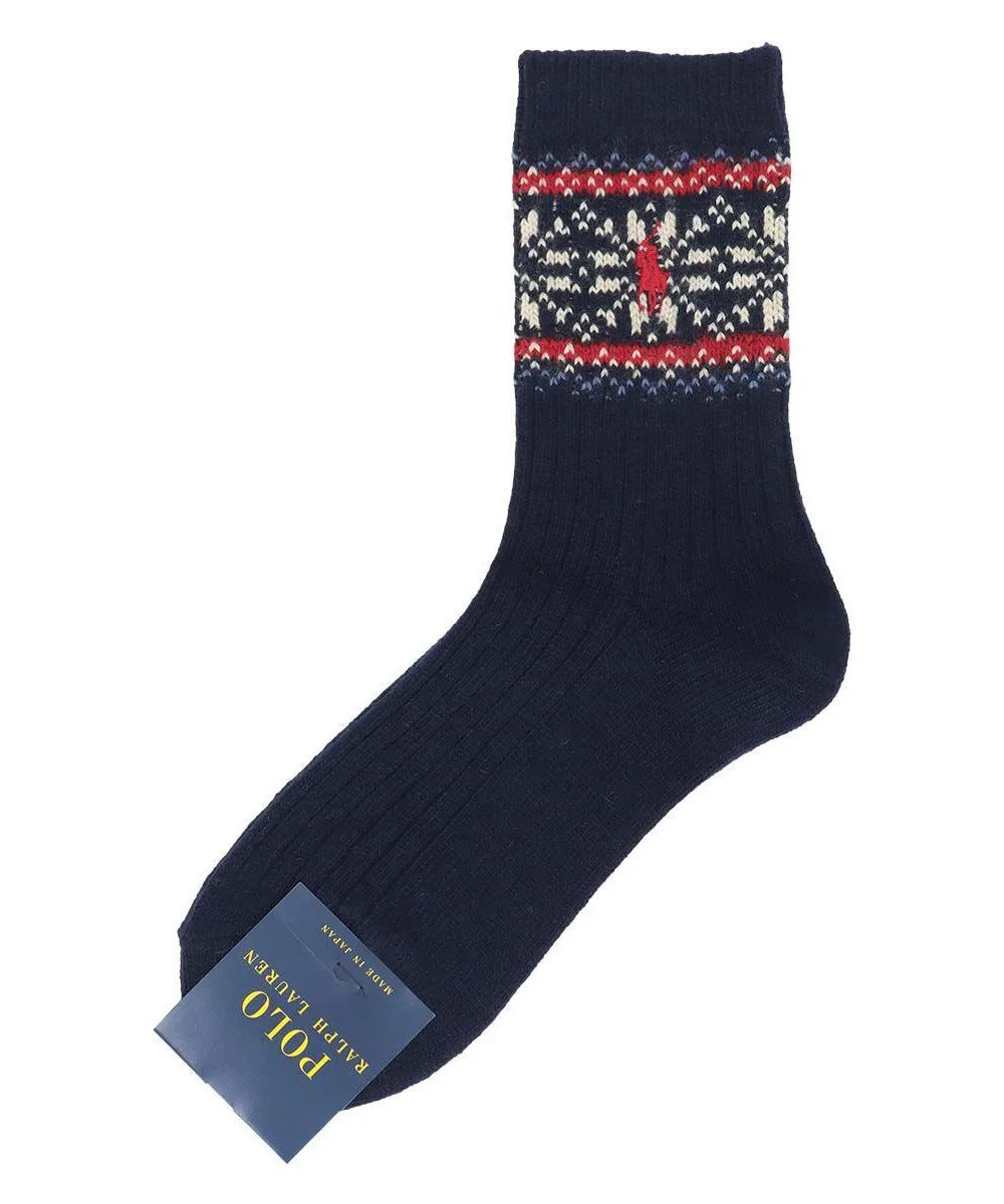 Женские жаккардовые носки Nordic Snow Crew из смеси кашемира Polo Ralph Lauren, 68. Navy — фото 2