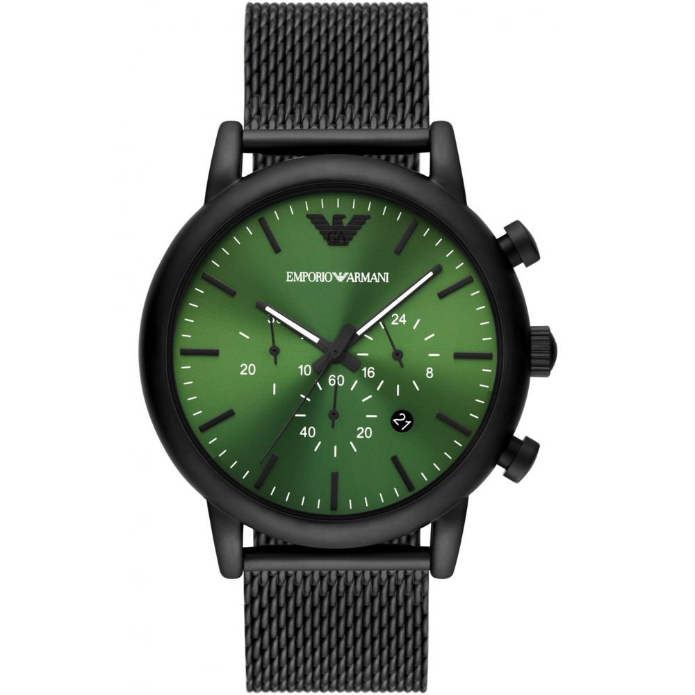

Черные металлические часы Armani
