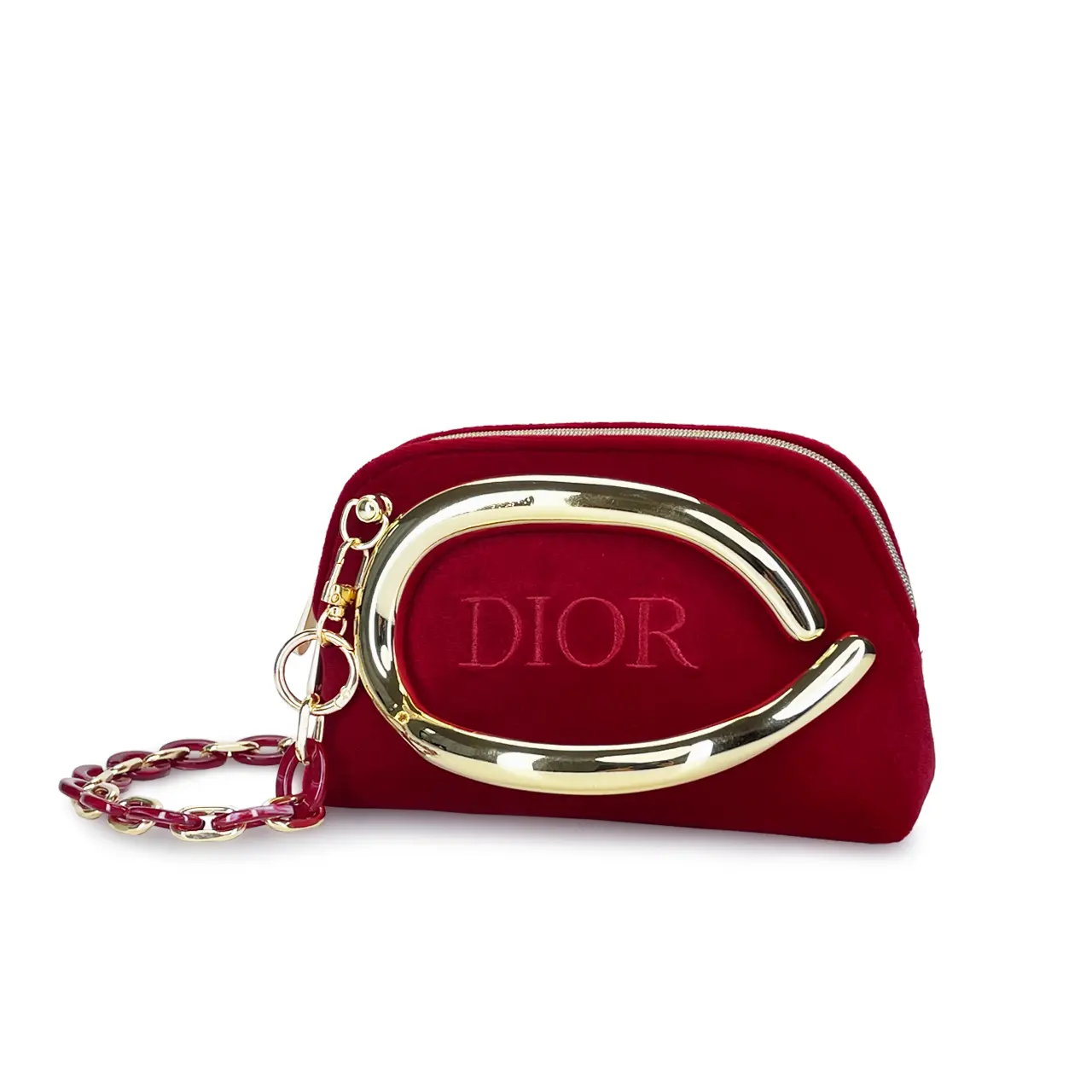 Косметичка DIOR Crimson, золотой принт — фото 4