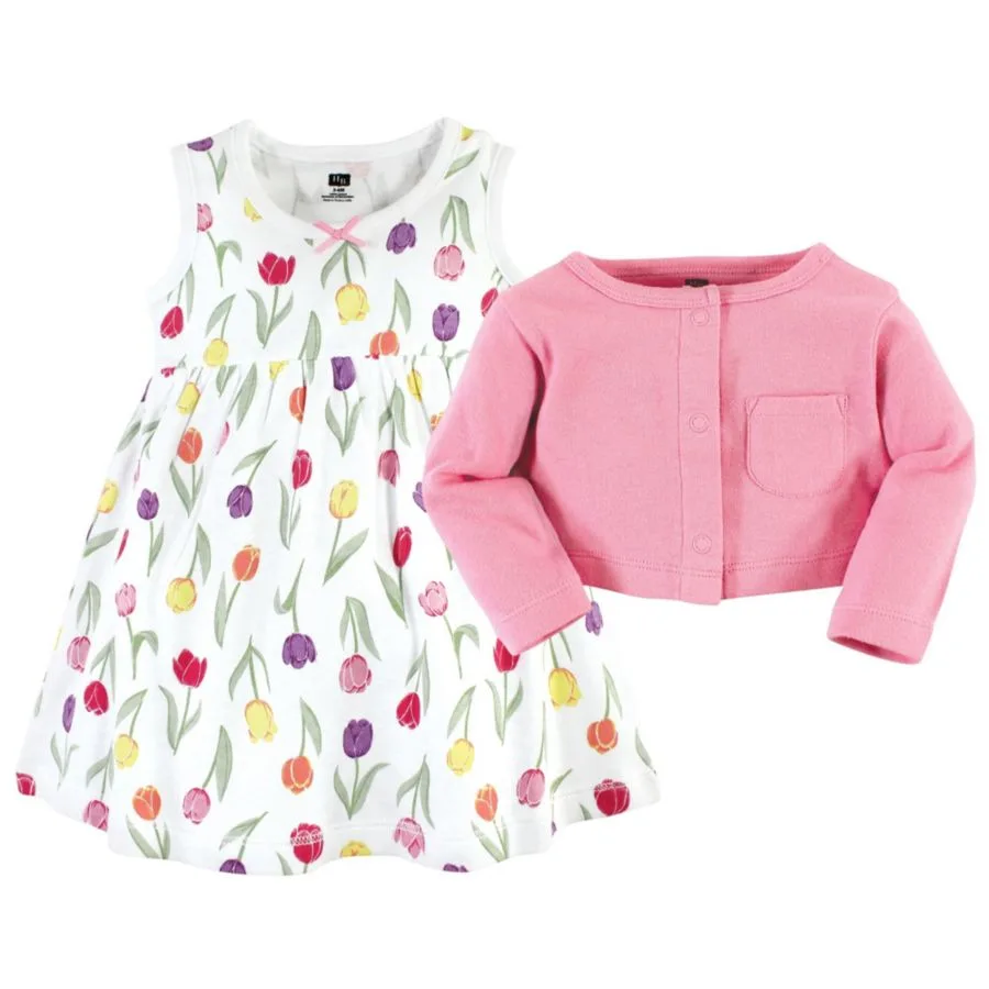 Коллекция хлопковых платьев и свитеров для девочек Hudson Baby, Spring Tulips — фото 3