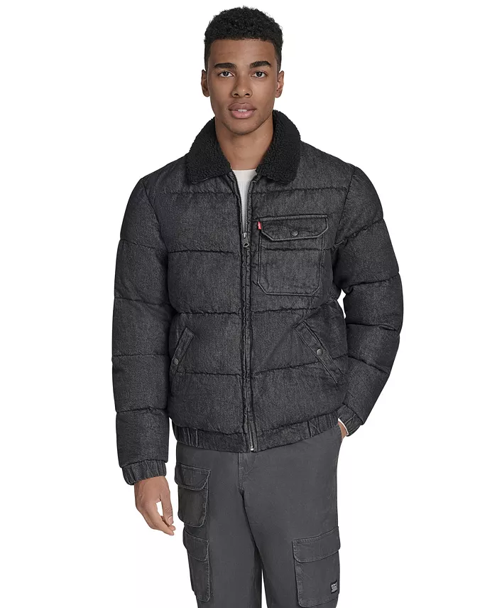 

Мужская куртка с джинсовым стеганым воротником из шерпы Levi'S, черный