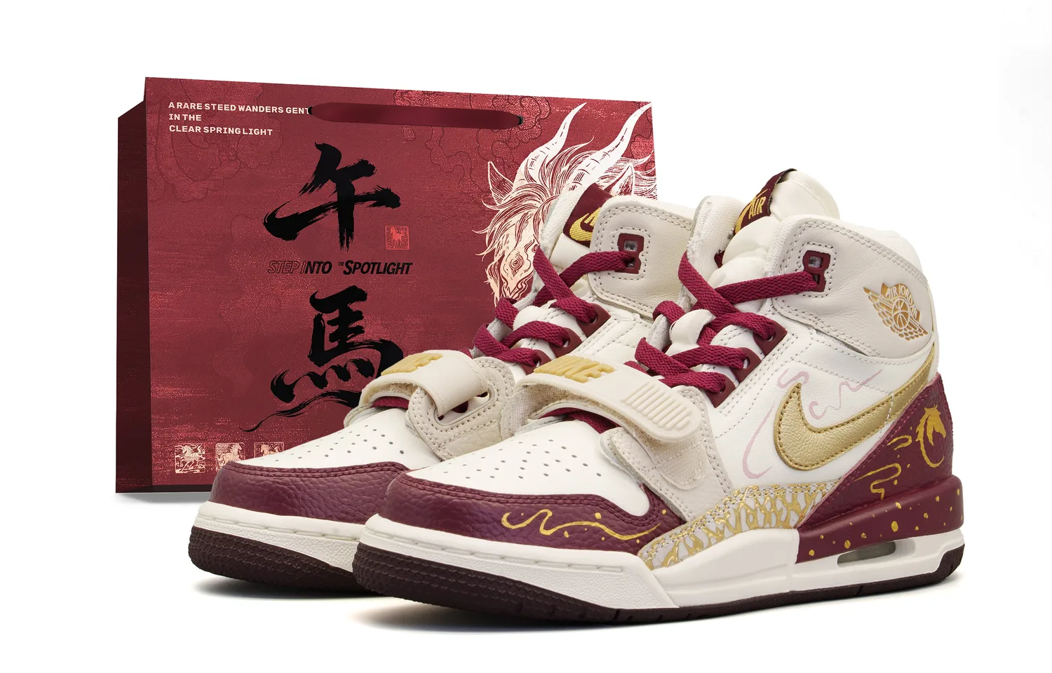 Кроссовки Legacy 312 Year Of The Horse Limited Edition CNY New Year Edition из кожи и текстиля Jordan, Beige+Shopping Bag