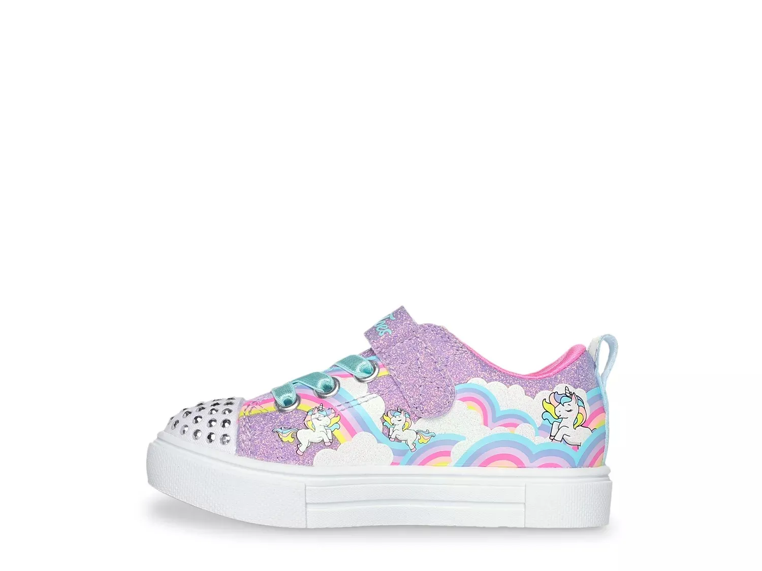 Кроссовки Skechers Twinkle Toes Twinkle Sparks Jumpin' Clouds — детские, фиолетовые, многоцветные — фото 2