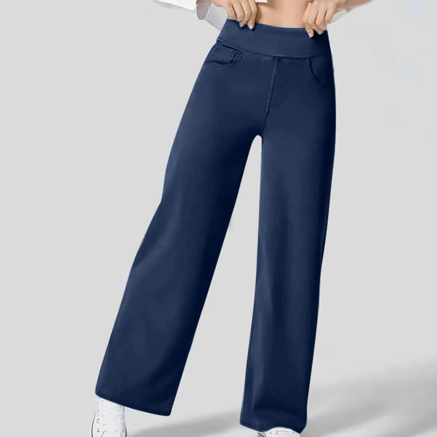 Женские джинсы Wide Leg High Waisted Stretchy Straight Leg — фото 3