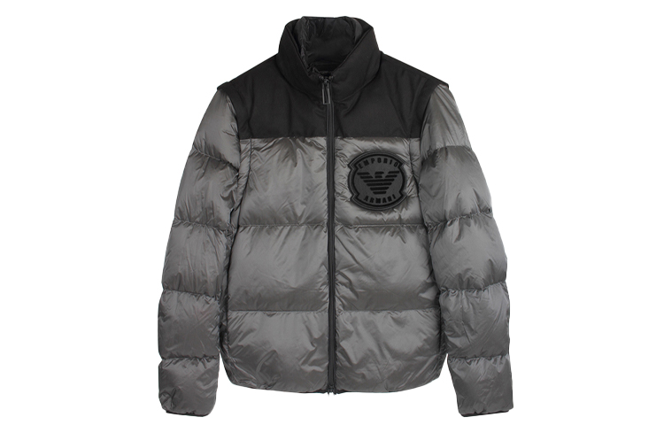 

EMPORIO ARMANI Зимняя мужская пуховая куртка пыльно-серого цвета, Dusty Gray