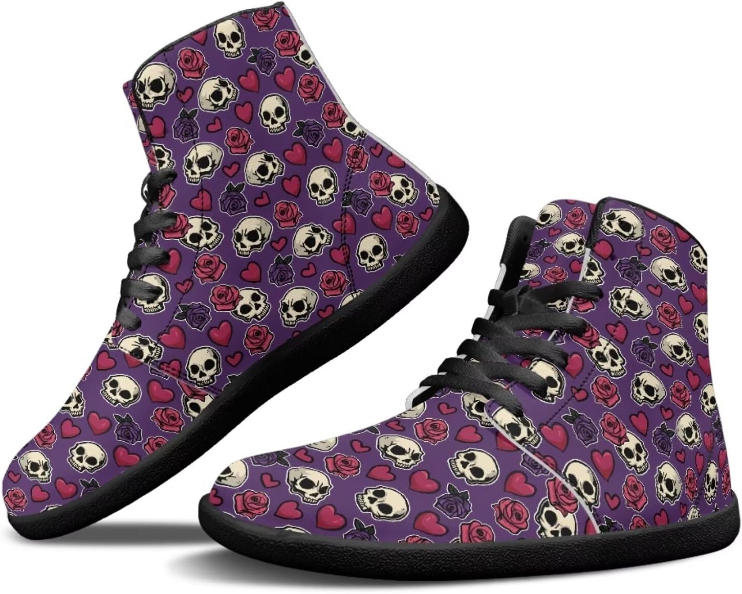 

Высокие кроссовки Binienty для мужчин и женщин, шнуровка, босоножки, модные кроссовки с широкой носочной частью, водные туфли, спортивная обувь для улицы, Skull Head Lover Heart