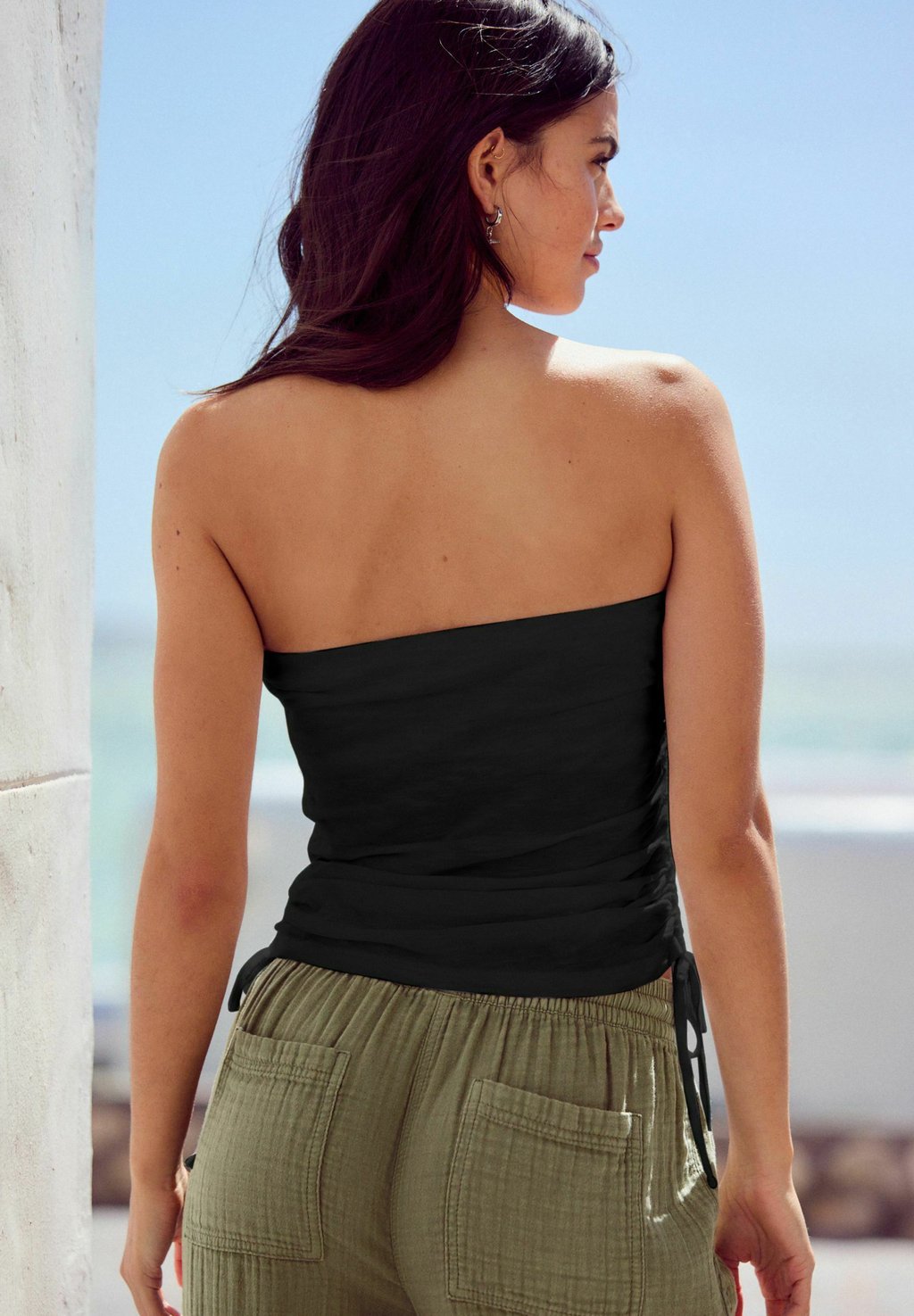 Топ REGULAR FIT - RUCHED TIE DETAIL Next, черный — фото 2