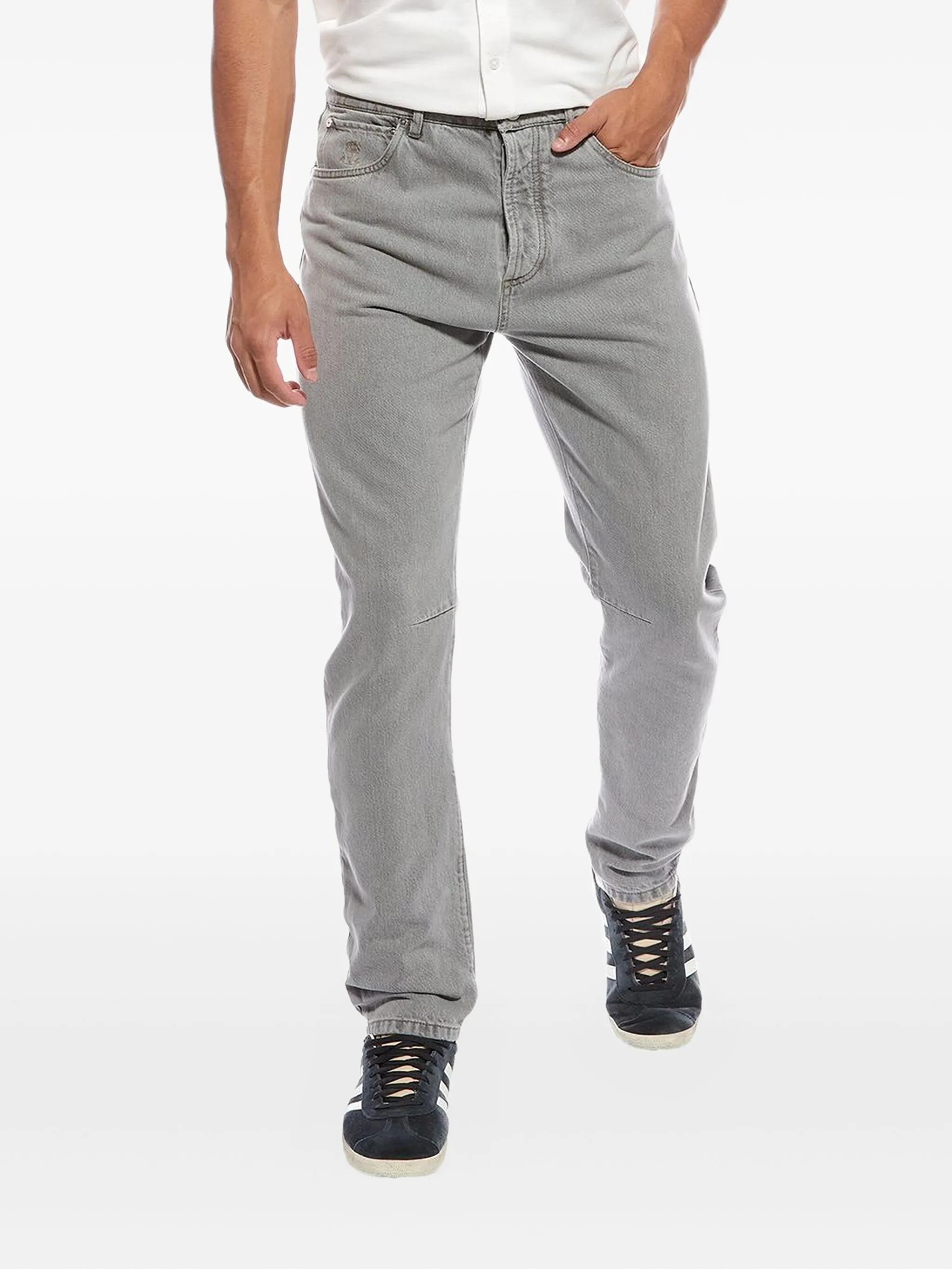 

Джинсы с нашивкой-логотипом Brunello Cucinelli, серый