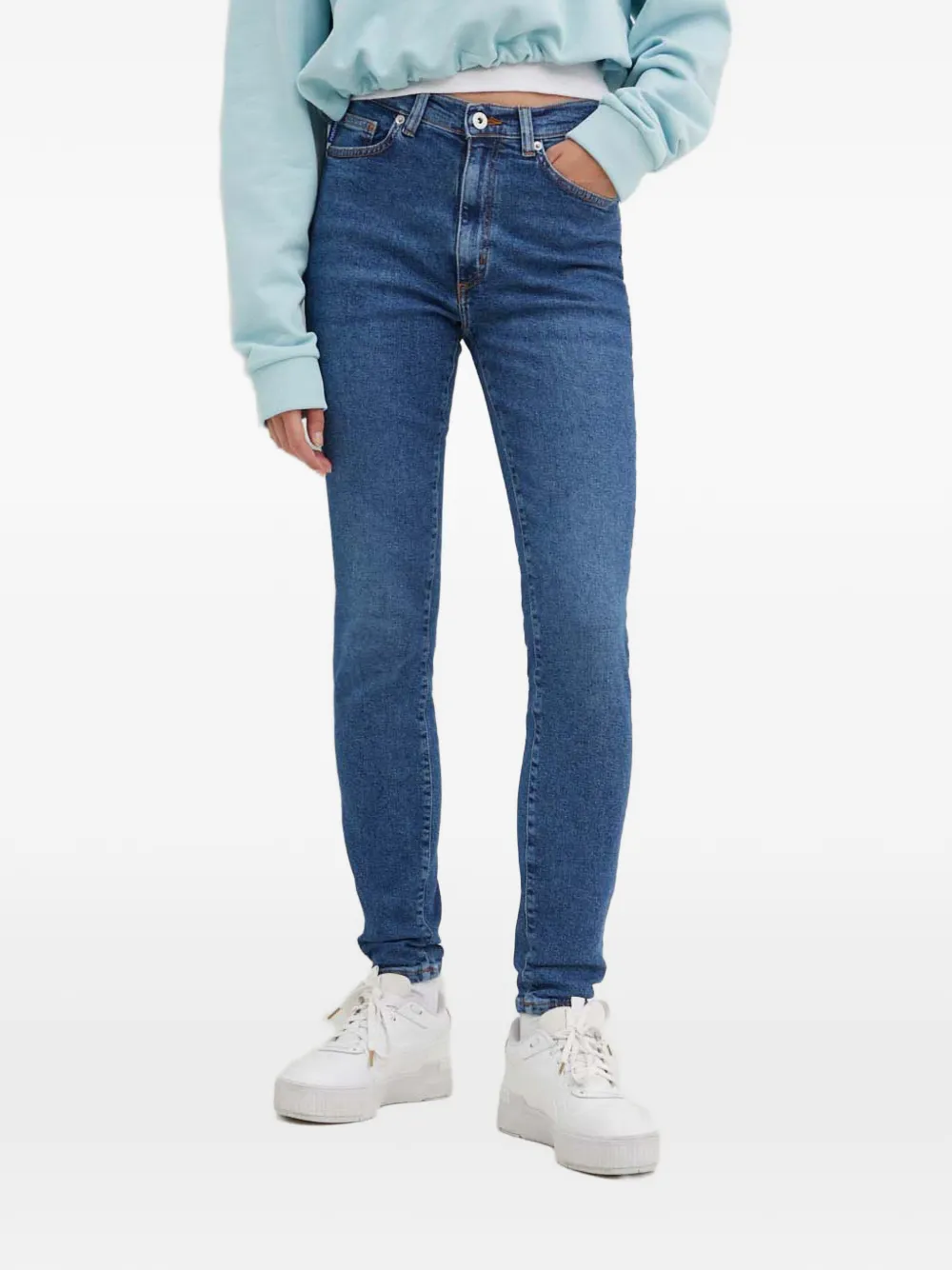 

Джинсы с нашивкой-логотипом Hugo, синий