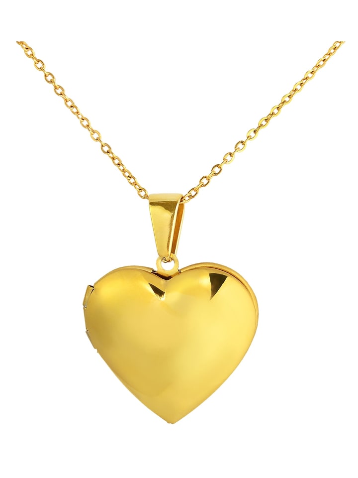 

Adeliás Женский кулон - медальон из нержавеющей стали с гравировкой, покрытый золотом