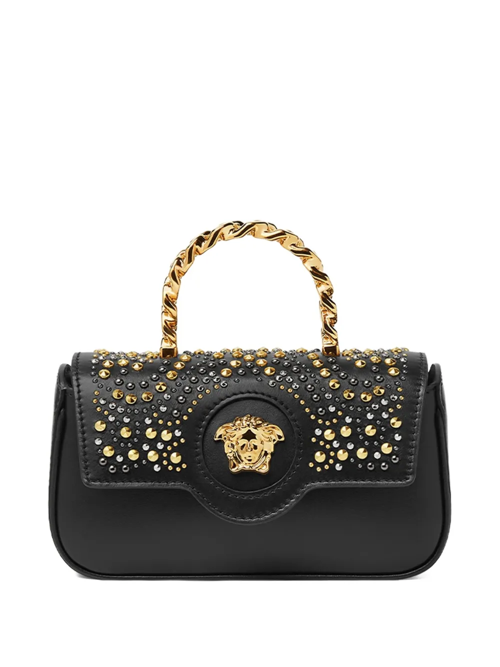 

Маленькая сумка-тоут La Medusa с кристаллами VERSACE, черный