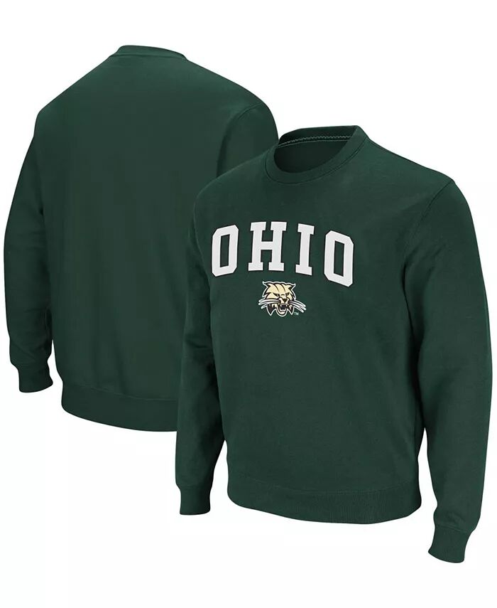 

Мужская толстовка-пуловер Ohio Bobcats Arch Logo Tackle Twill Colosseum, зеленый