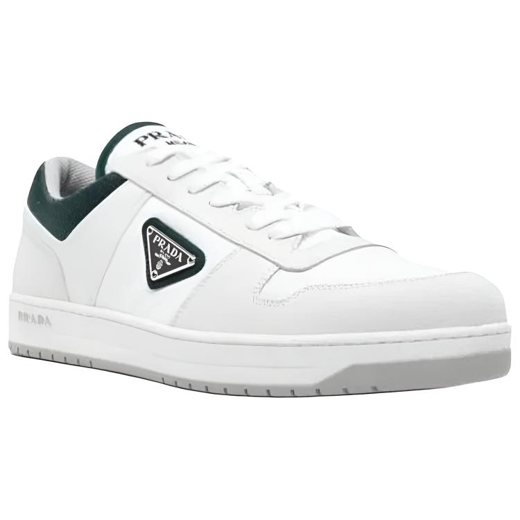 PRADA Кроссовки для скейтбординга Downtown Leather Low top мужские серо-белые — фото 4