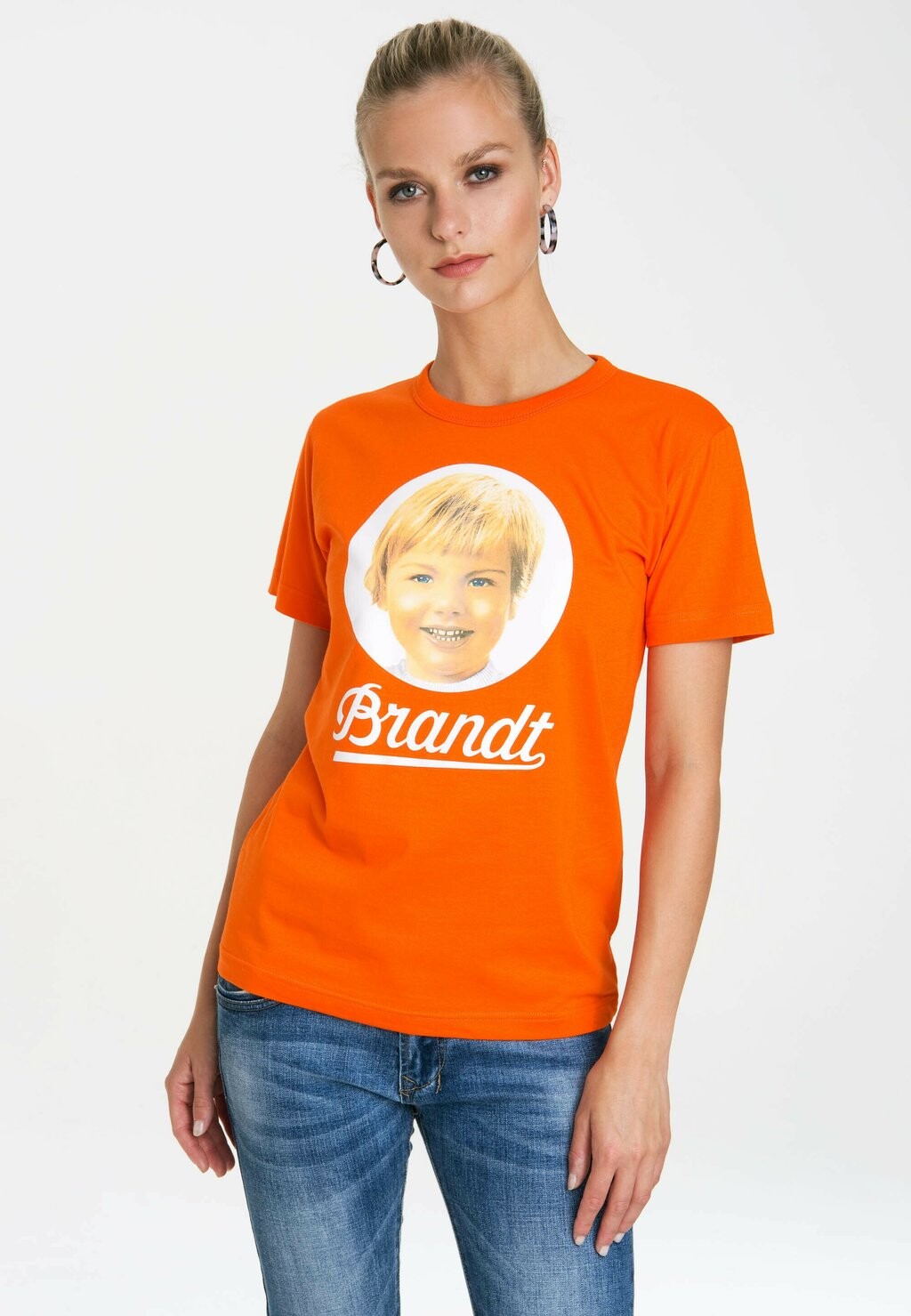 

Футболка с принтом PRINT T-SHIRT BRANDT LOGOSHIRT, цвет orange