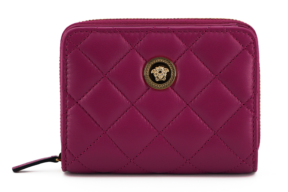 

Элегантный фиолетовый стеганый кожаный кошелек Versace