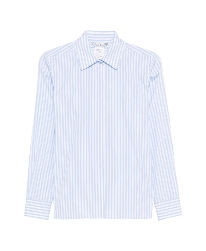 

Полосатая рубашка из поплина Max Mara, синий