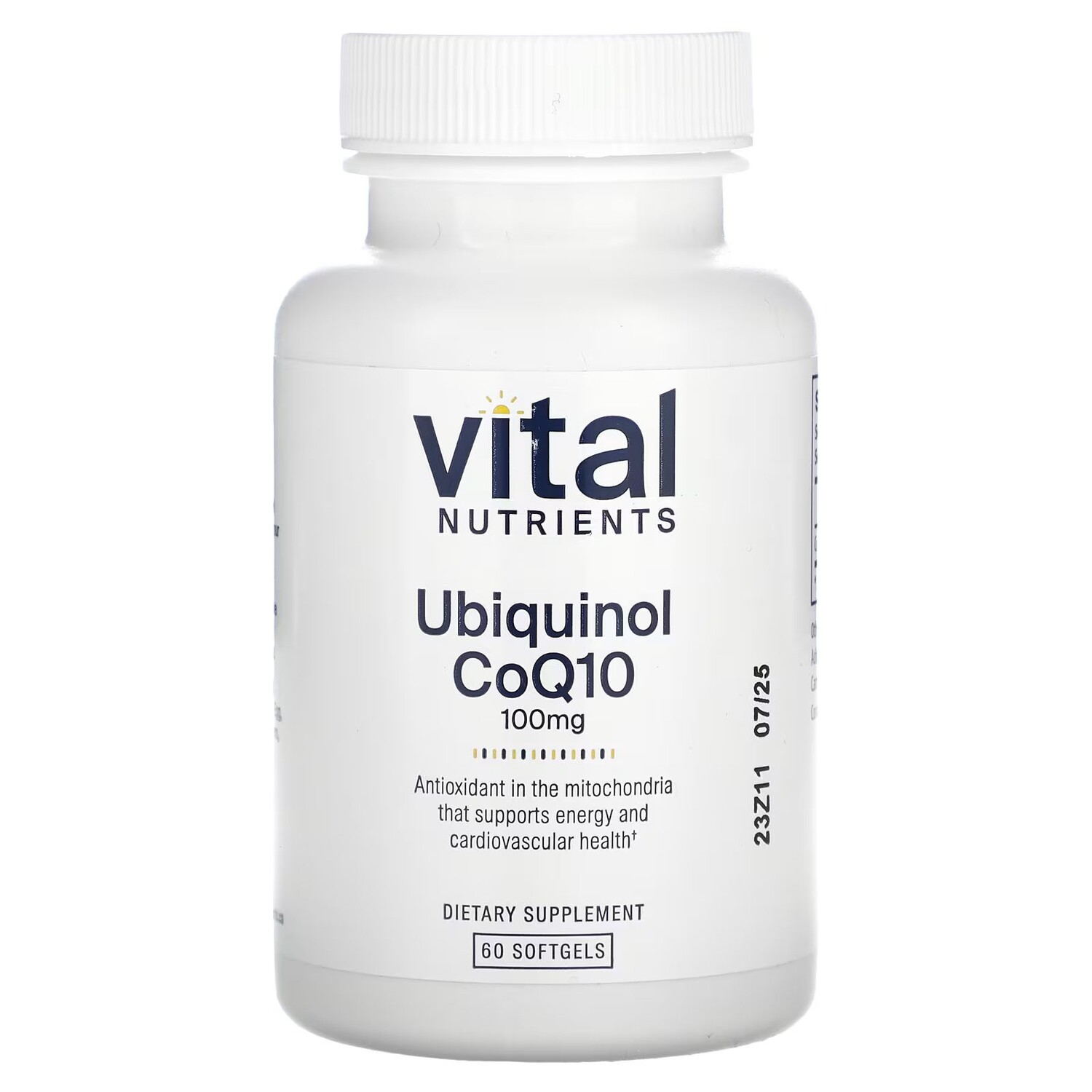 

Убихинол CoQ10, 100 мг, 60 мягких таблеток Vital Nutrients
