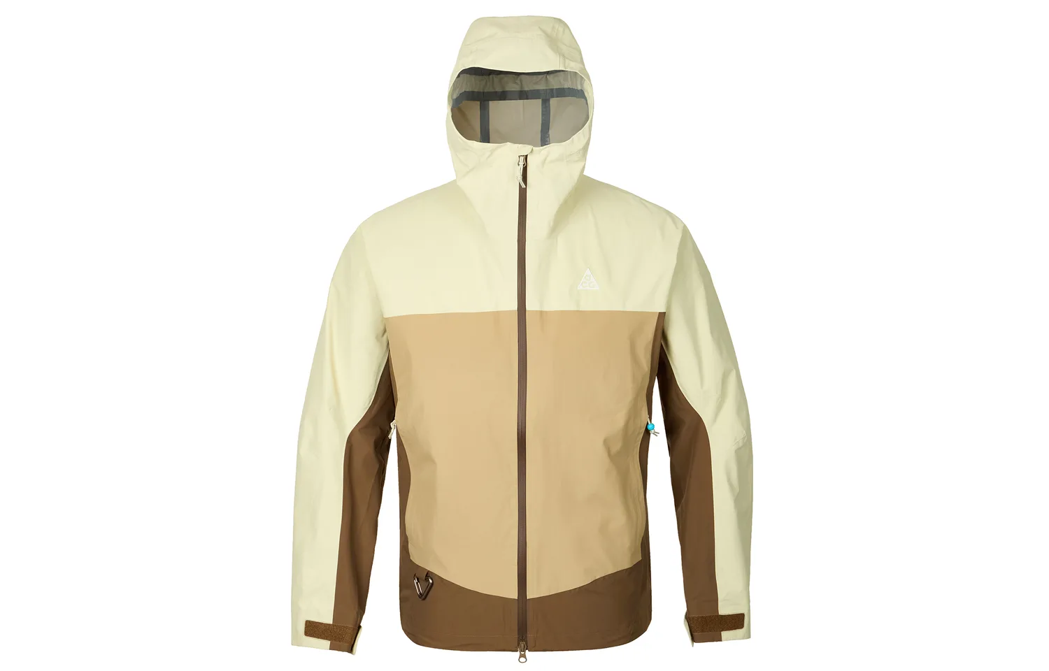 Куртка мужская Storm FIT Outdoor Hiking, Urban Living/Travel/Commuting водонепроницаемая и ветрозащитная Nike, Light Khaki/Apricot Tea Brown/Mountain White (Includes Nike Hat*1) — фото 2