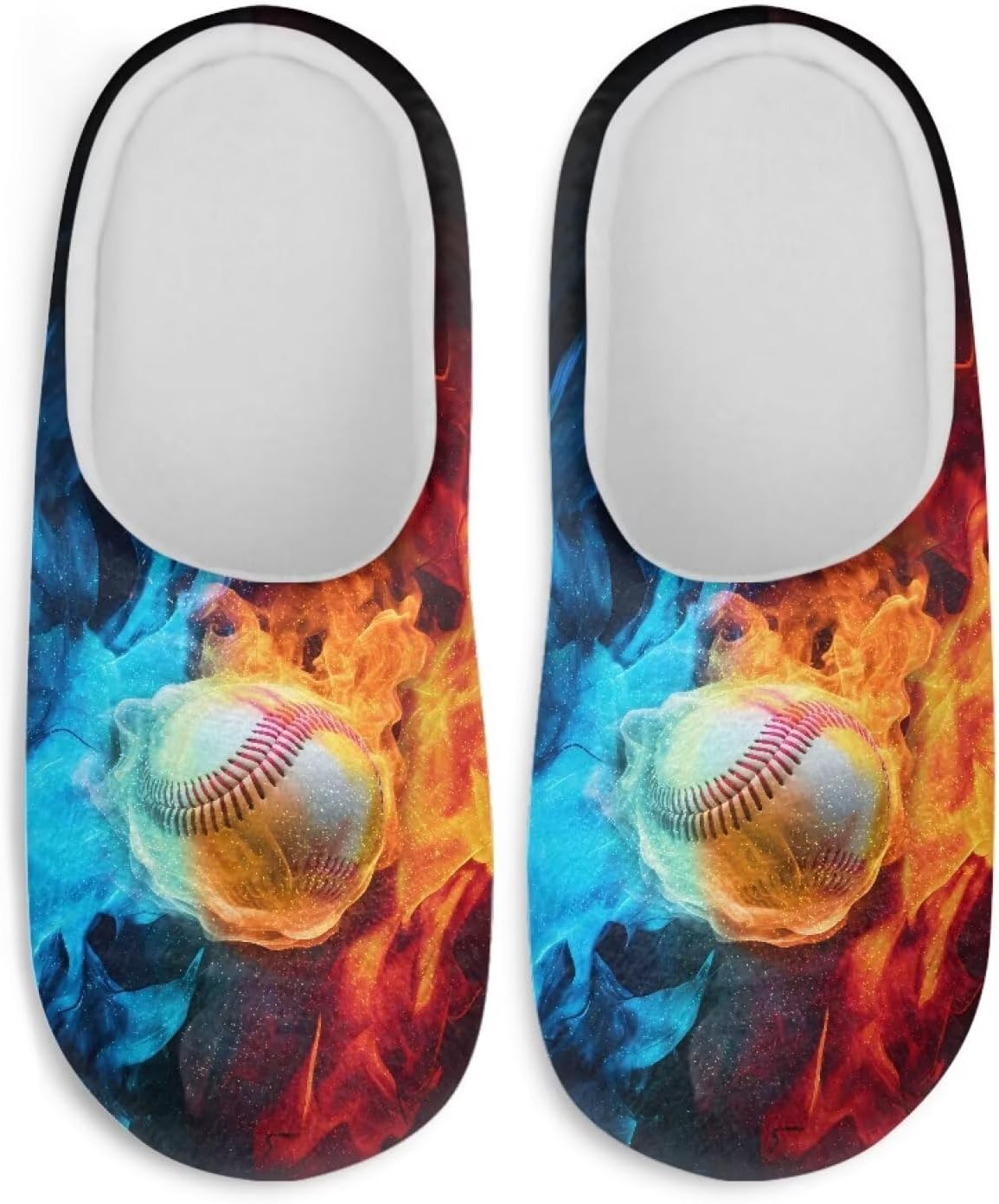 

Домашние тапочки Yuolagixn Plus для мужчин, теплые флисовые тапочки для дома, удобные мягкие домашние обувь, размер 3-12, Baseball Fire