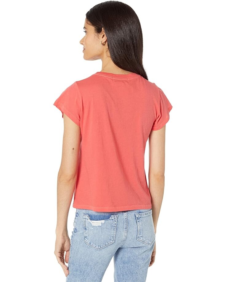 

Футболка Wildfox Namaste Embroidered Cotton Jersey N09 Tee, цвет Cayenne