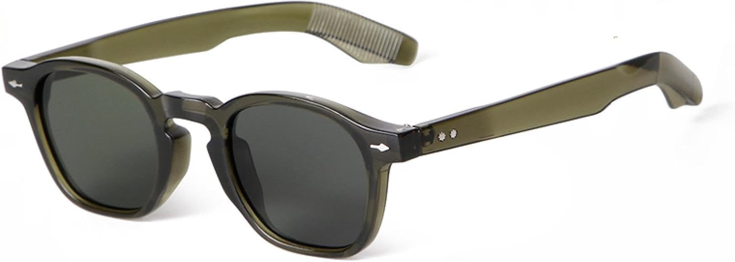 

Солнцезащитные очки в стиле ретро-винтаж для женщин и мужчин, защита от УФ-излучения UV400, синие линзы, маленькие солнцезащитные очки с заклепками, квадратные, женские и мужские WNCKSQ, C4