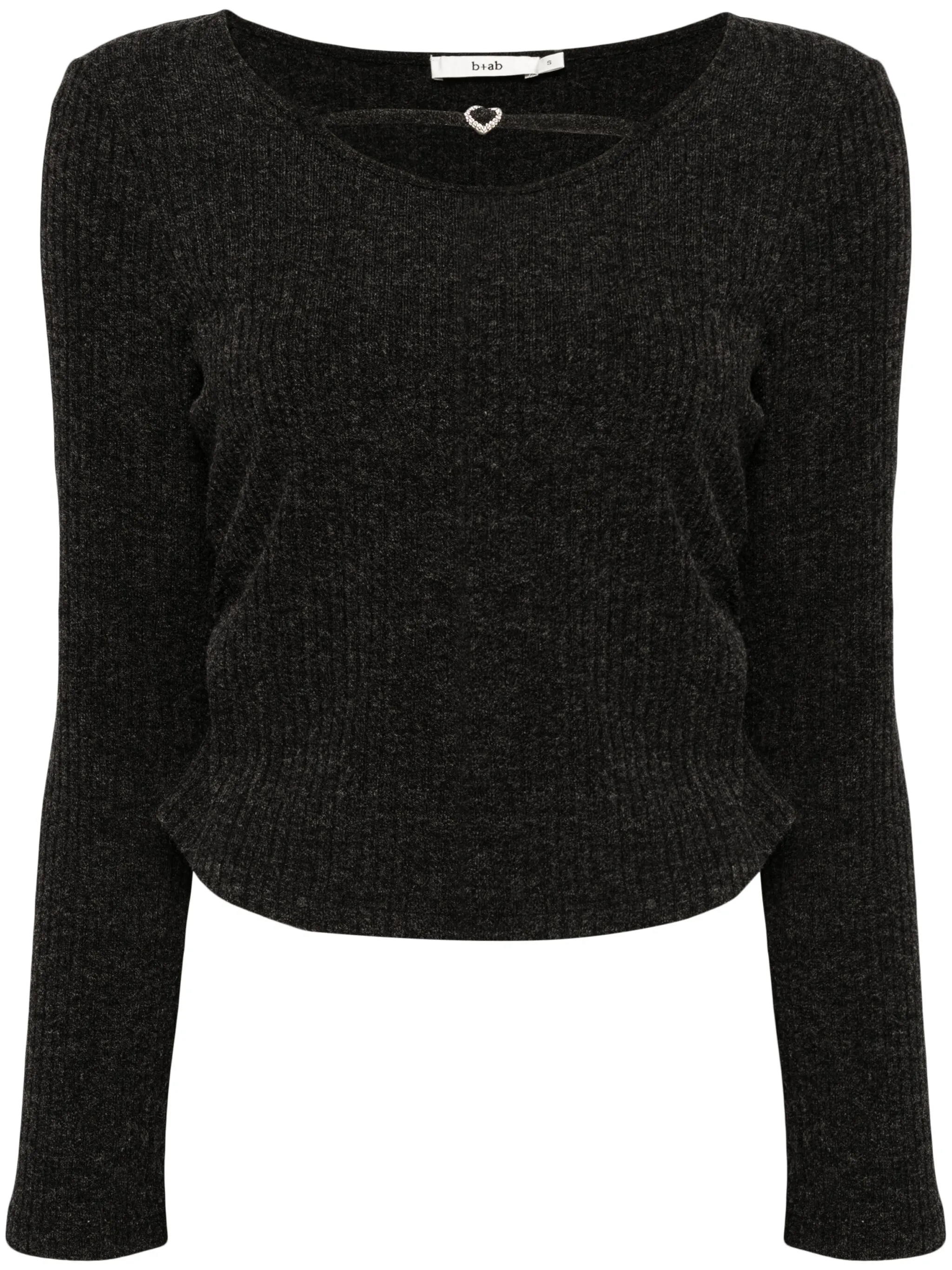 

Топ в рубчик с вырезами B+Ab, серый