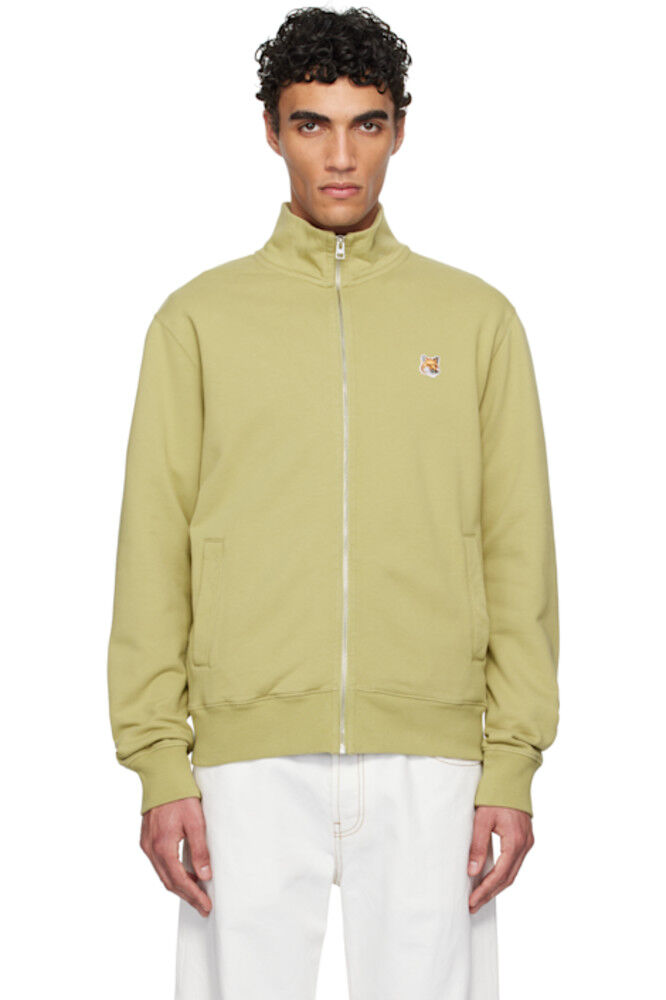 

Толстовка с нашивкой в ​​виде зеленой лисы Fullzip Regular Maison Kitsuné