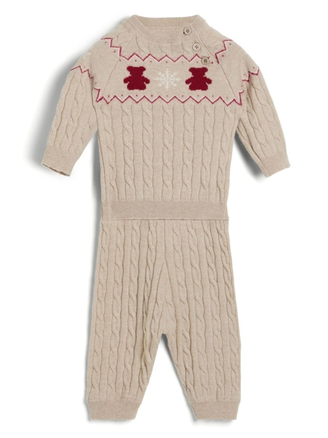 

Brunello Cucinelli Kids жаккардовый комплект Baby Bernie, нейтральный