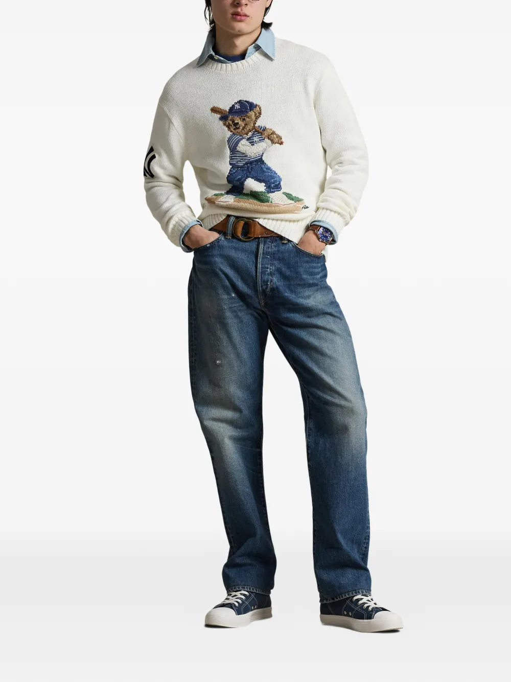 Свитер с графичным принтом Polo Ralph Lauren, бежевый — фото 2