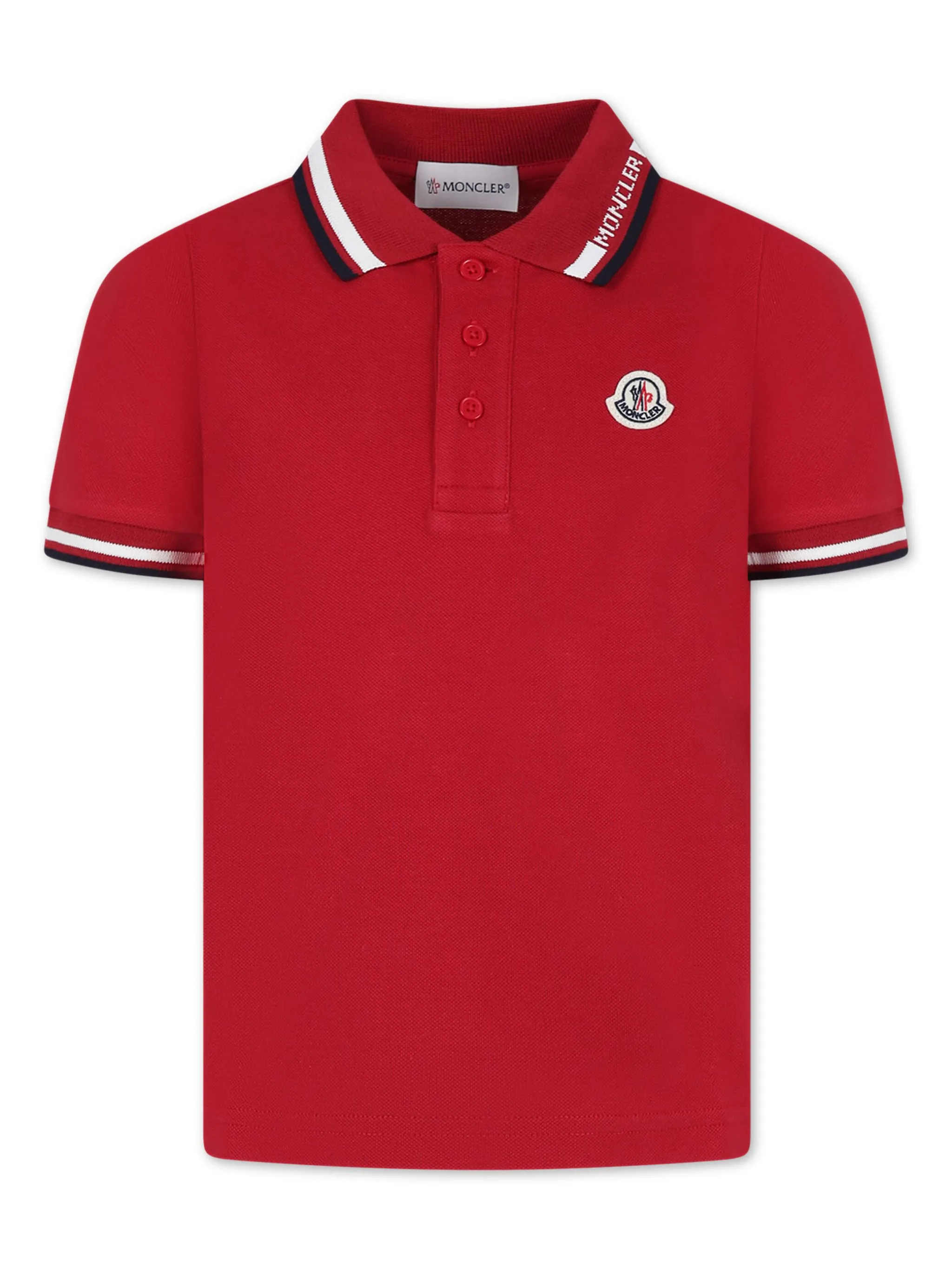 

Рубашка поло с логотипом Moncler Enfant, красный
