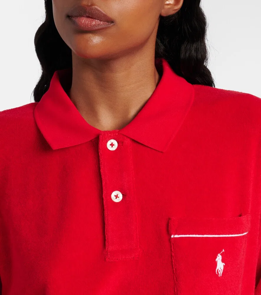 Поло из махровой ткани из смесового хлопка Polo Ralph Lauren, красный — фото 3