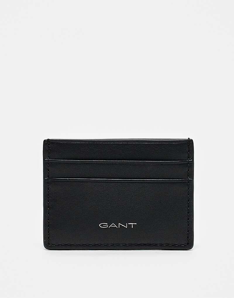 

Визитница GANT черная кожаная с логотипом