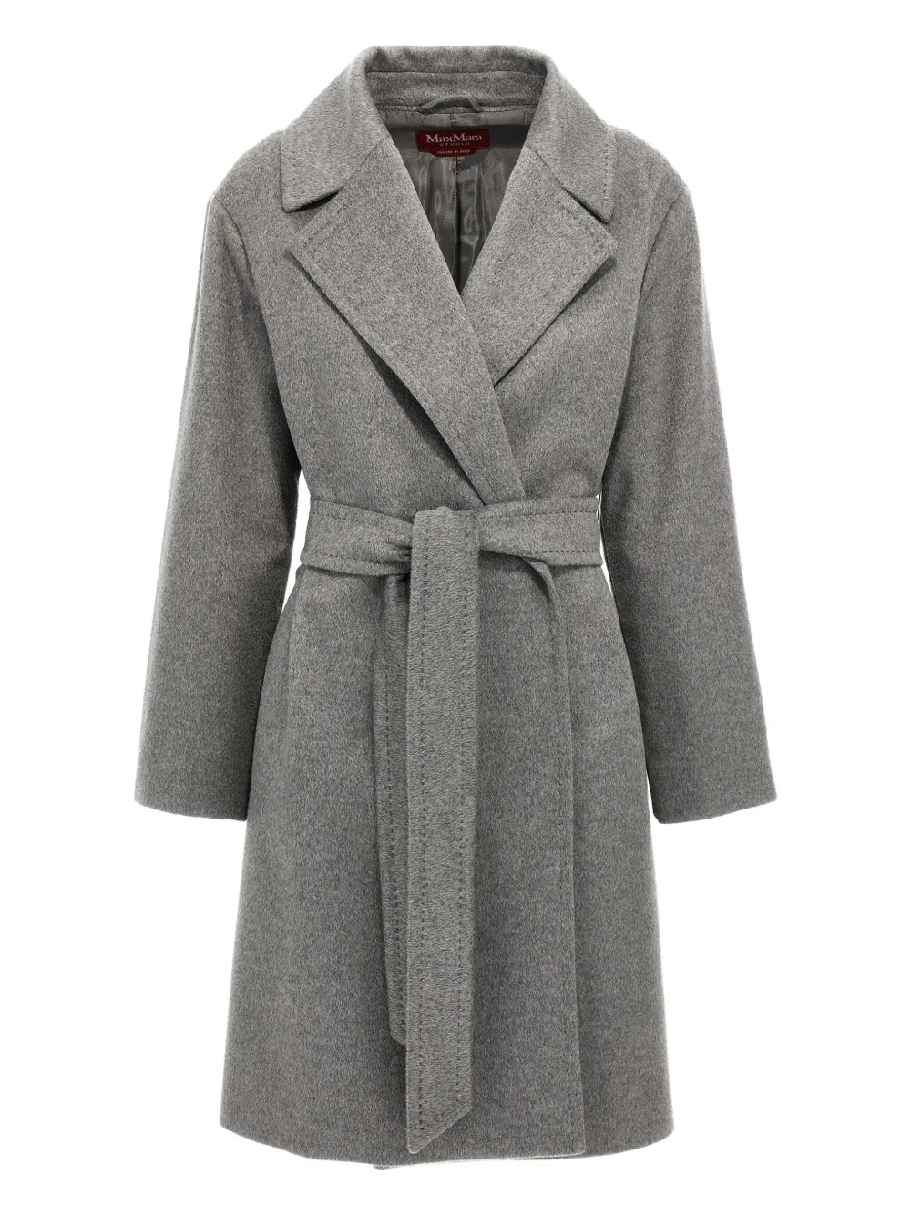 

Кашемировое пальто с поясом MAX MARA, серый