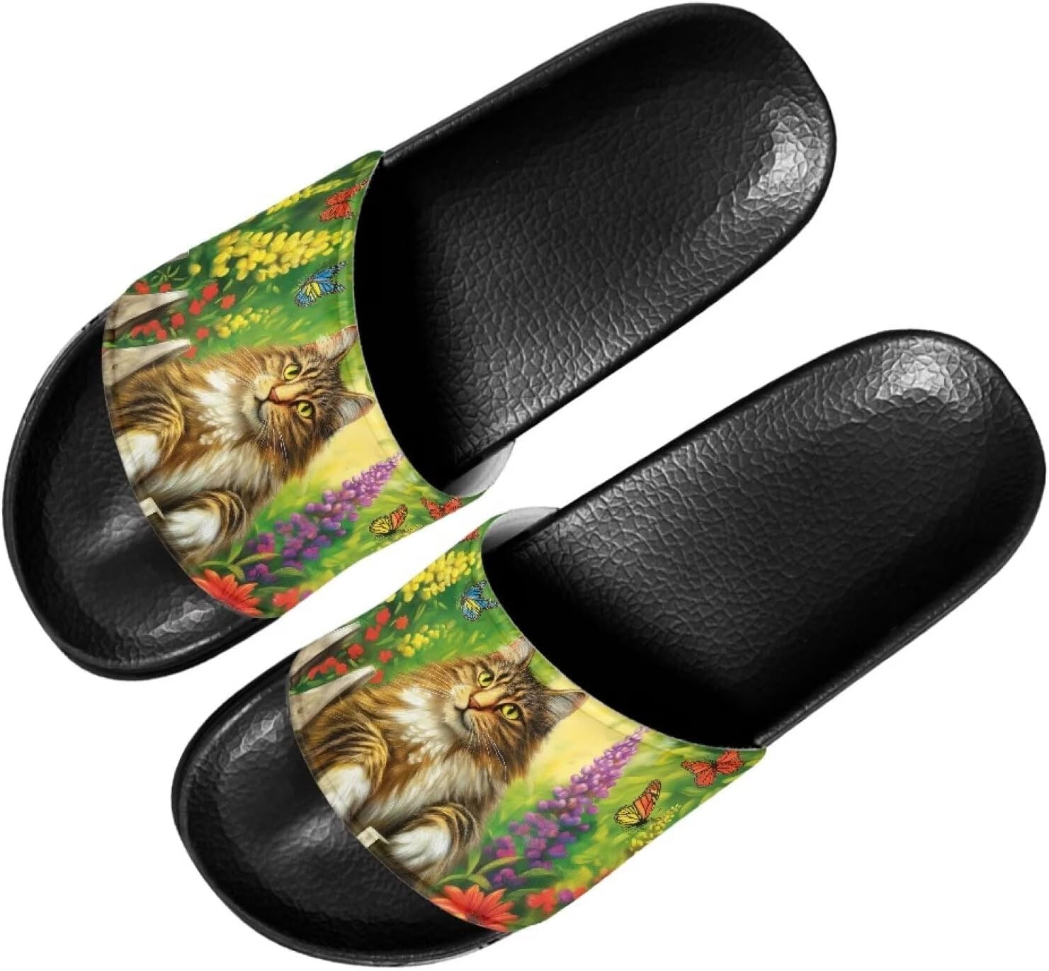 

Женские мягкие нескользящие сандалии Forchrinse, плоские шлепанцы для пляжа, бассейна, душа и дома, Cat