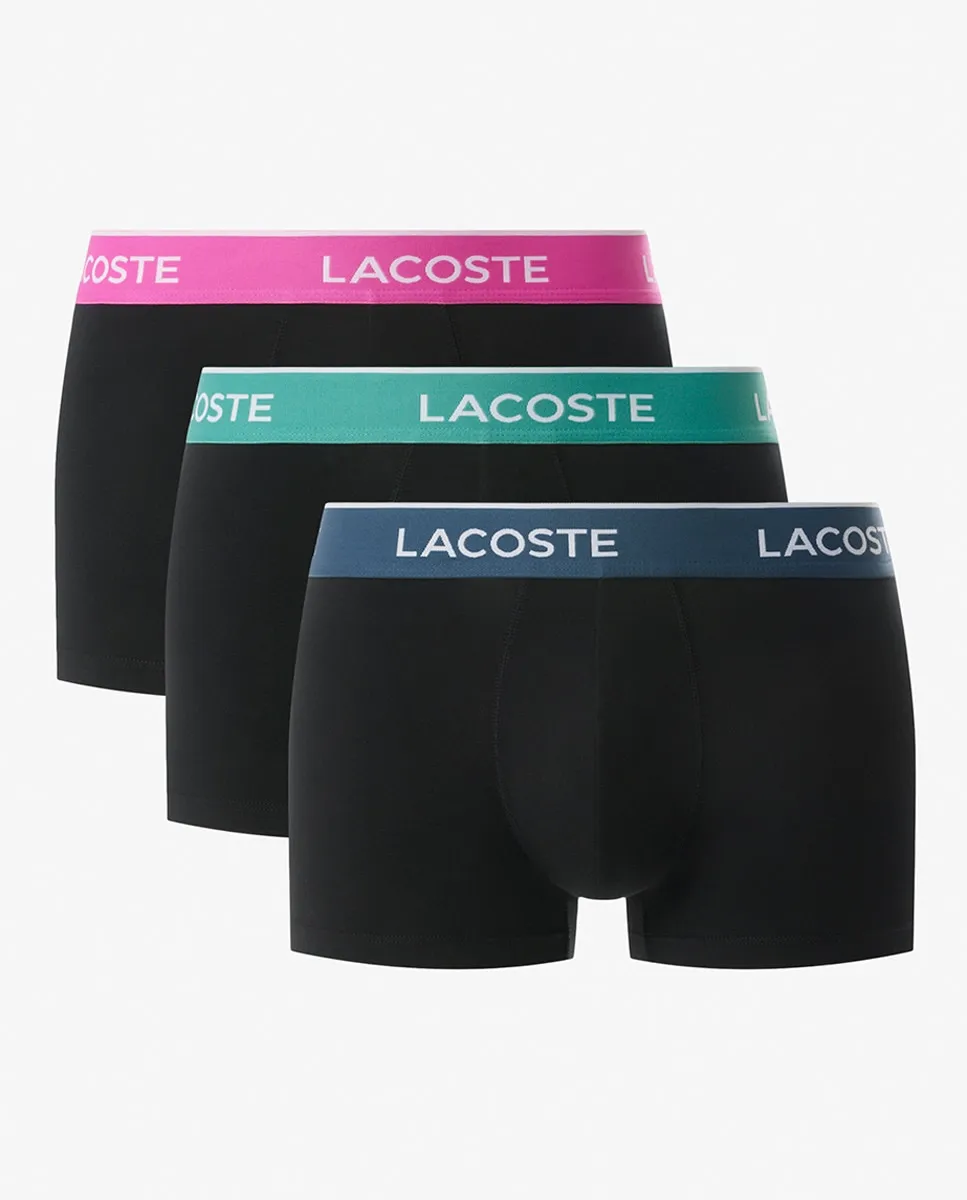 

Упаковка из 3 трусов из эластичного хлопка с логотипом на поясе Lacoste, мультиколор