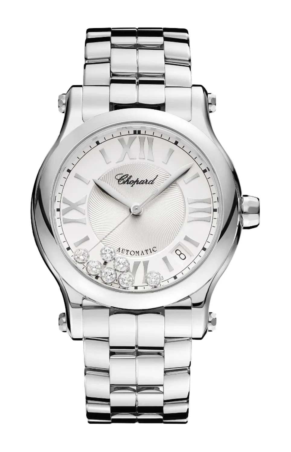 HAPPY SPORT 36 ММ, АВТОМАТИЧЕСКИЕ, НЕРЖАВЕЮЩАЯ СТАЛЬ, БРИЛЛИАНТЫ - 278559-3002 CHOPARD, серебряный