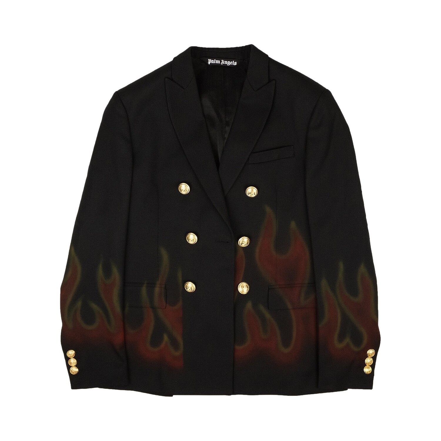 

Двубортный пиджак Palm Angels Burning Черный/Красный