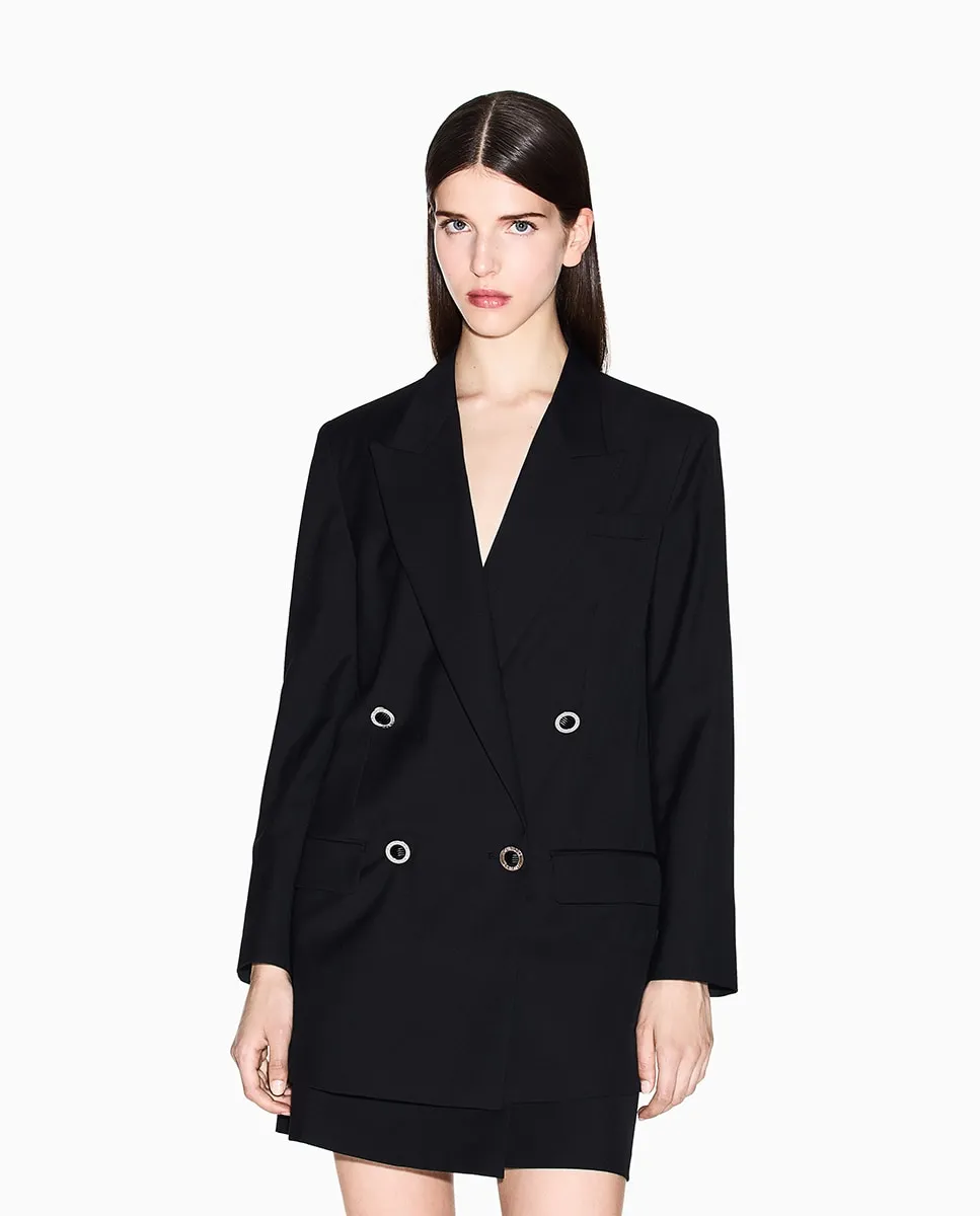 

Женский двубортный блейзер с декоративными пуговицами Armani Exchange, черный