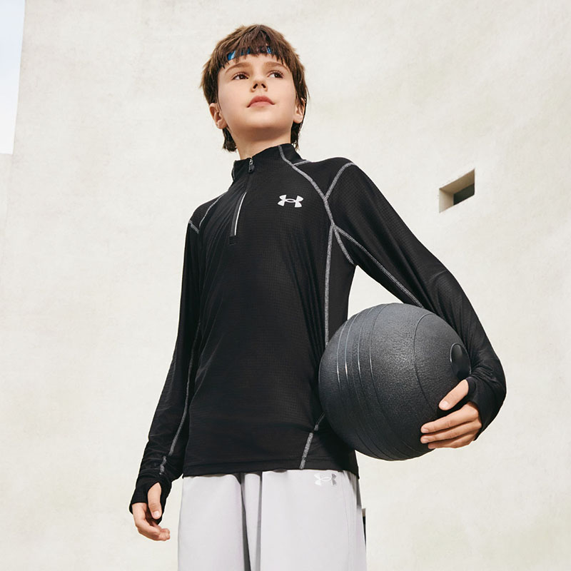 Футболка для детей Quick Dry, для всесторонних тренировок подростков Under Armour, черный — фото 4