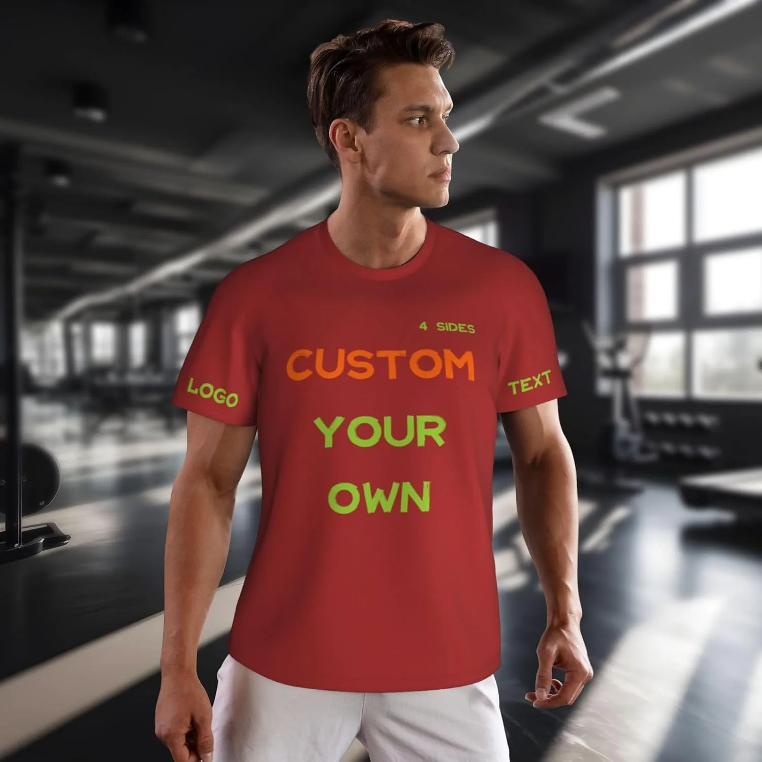 Футболка Custom с принтом на 4 сторонах для мужчин — фото 4