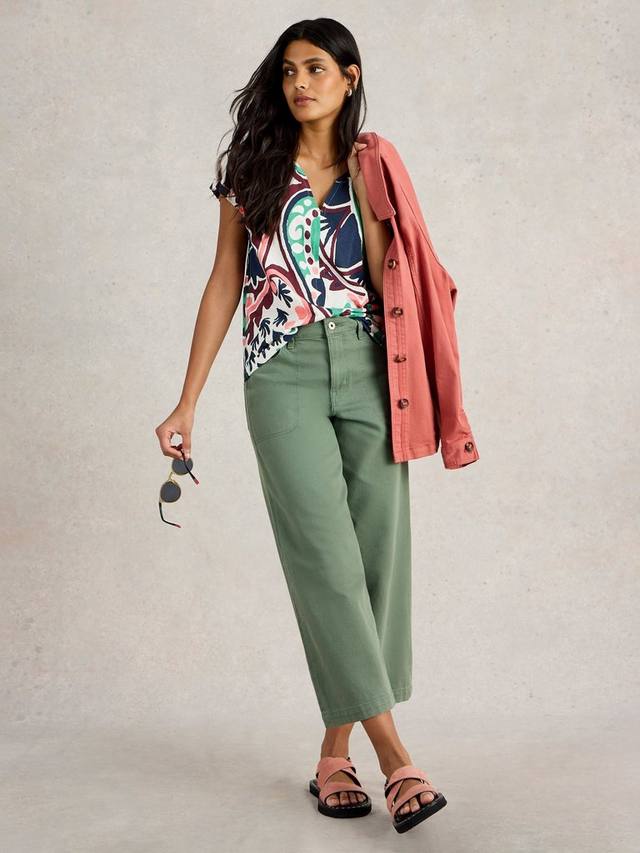 

Футболка Nelly Abstract с V-образным вырезом White Stuff, Multi